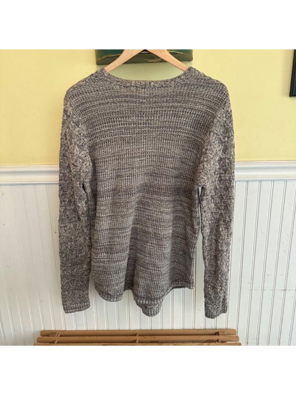 Jeanne Pierre Womens Gray Cable Knit Sweater Large 100% Cotton Vintage - Picture 2 of 6